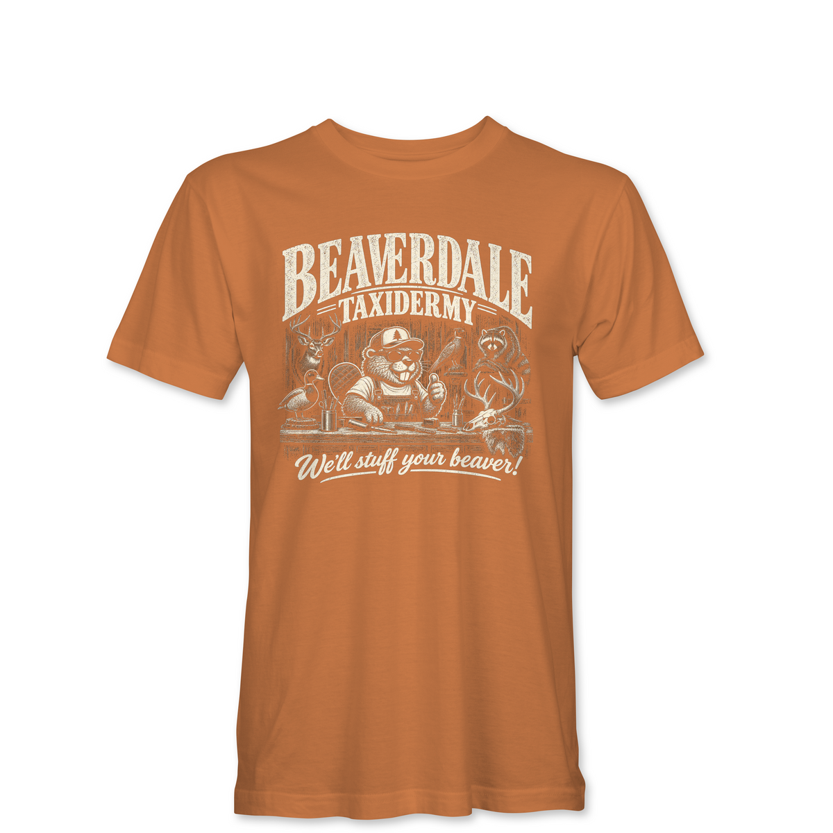 "BEAVERDALE TAXIDERMY" Unisex Heather Softstyle T-Shirt