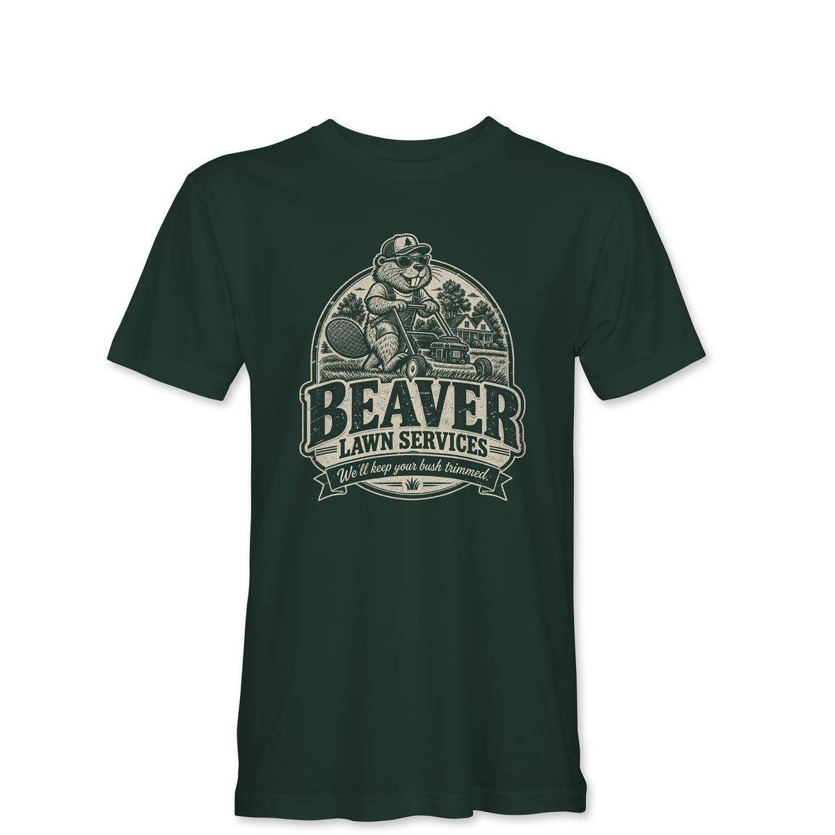"BEAVER LAWN SERVICES" Unisex Heather Softstyle T-Shirt