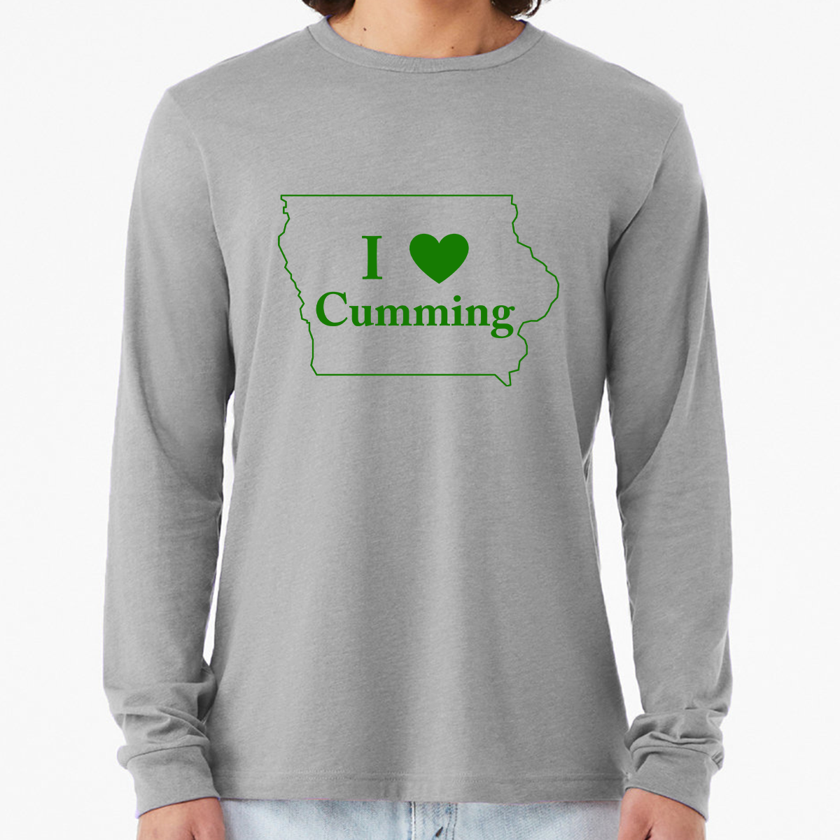 "I Heart Cumming" Unisex Heather Long Sleeve T-Shirts