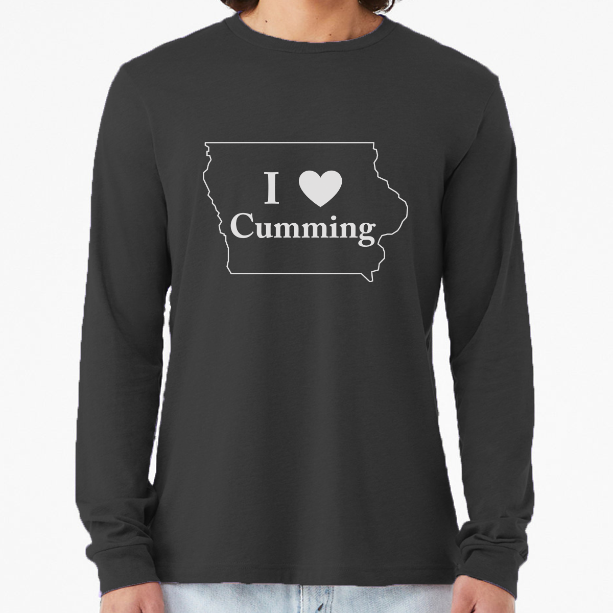 "I Heart Cumming" Unisex Heather Long Sleeve T-Shirts