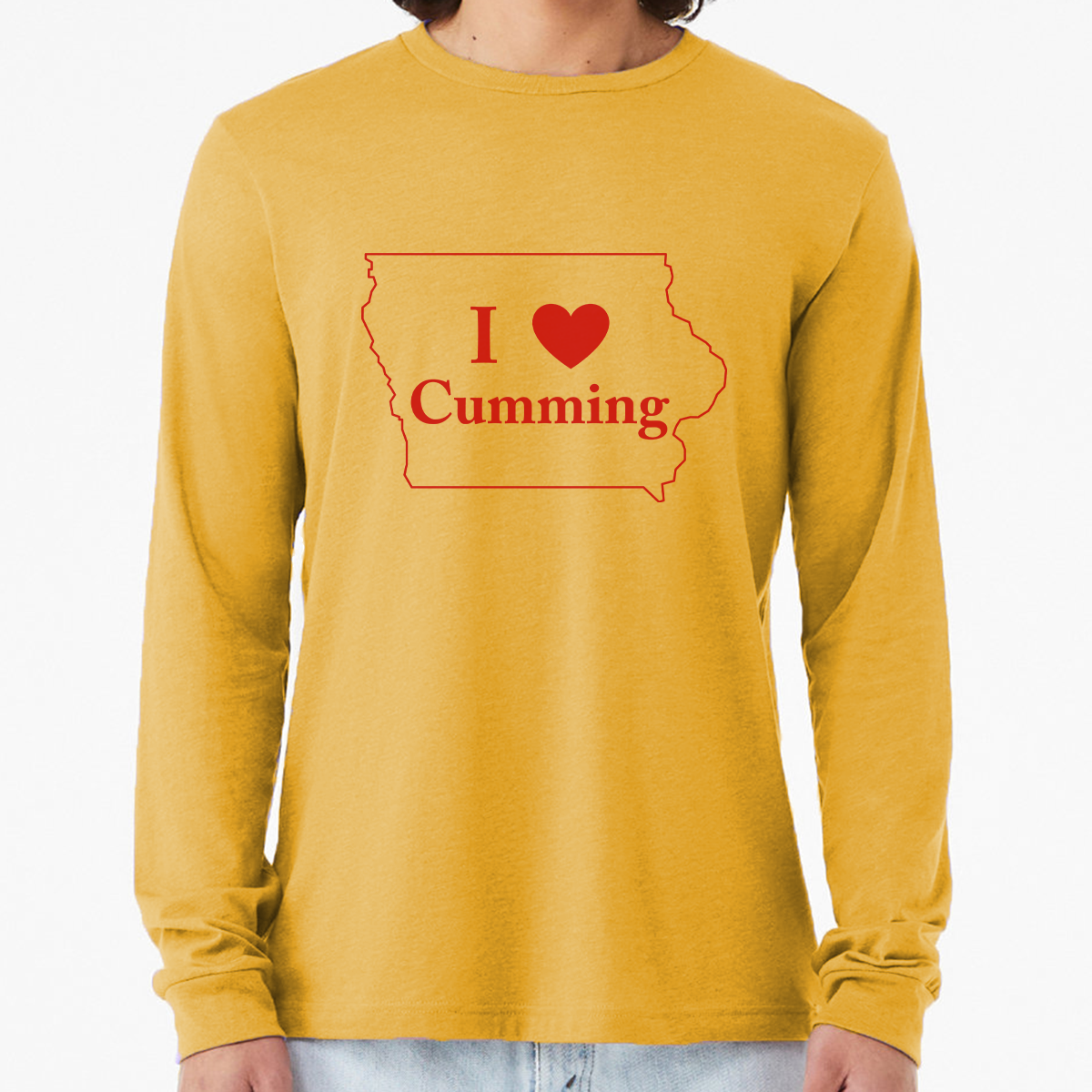 "I Heart Cumming" Unisex Heather Long Sleeve T-Shirts