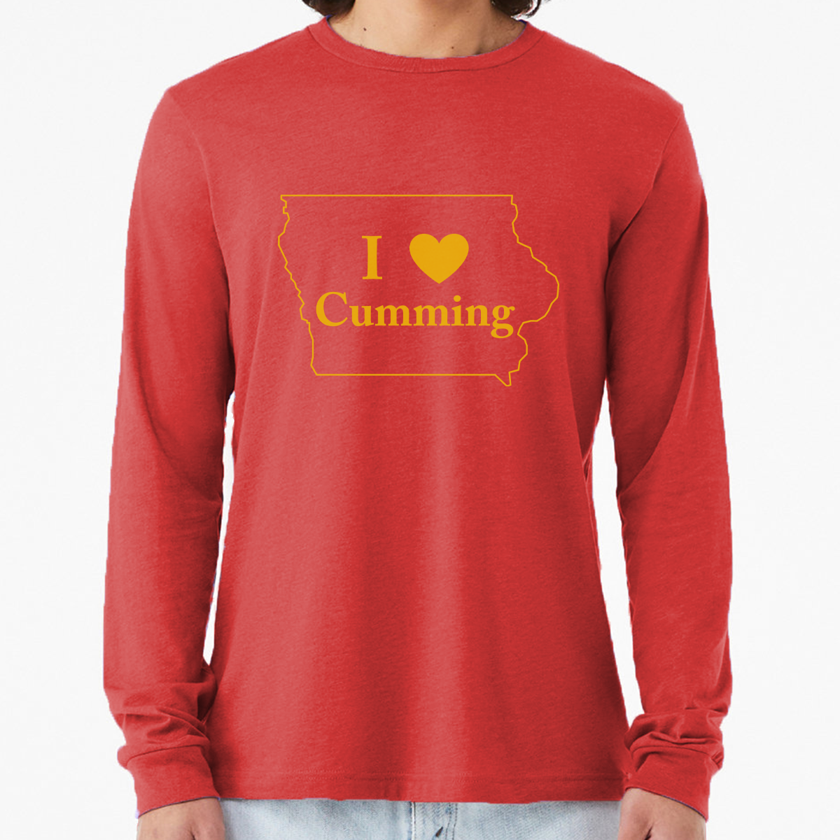 "I Heart Cumming" Unisex Heather Long Sleeve T-Shirts
