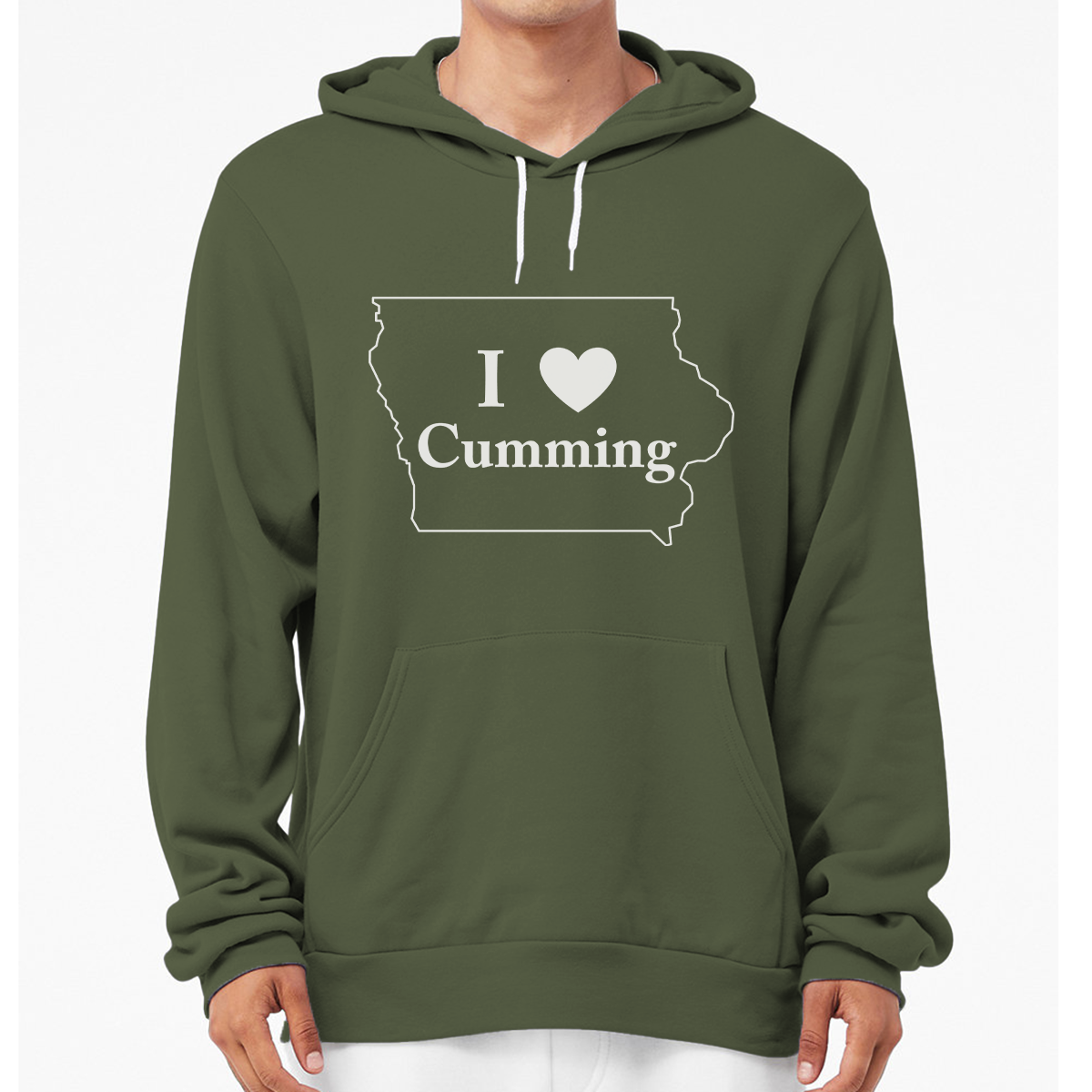 "I Heart Cumming" Unisex Heather Hooded Sweatshirt