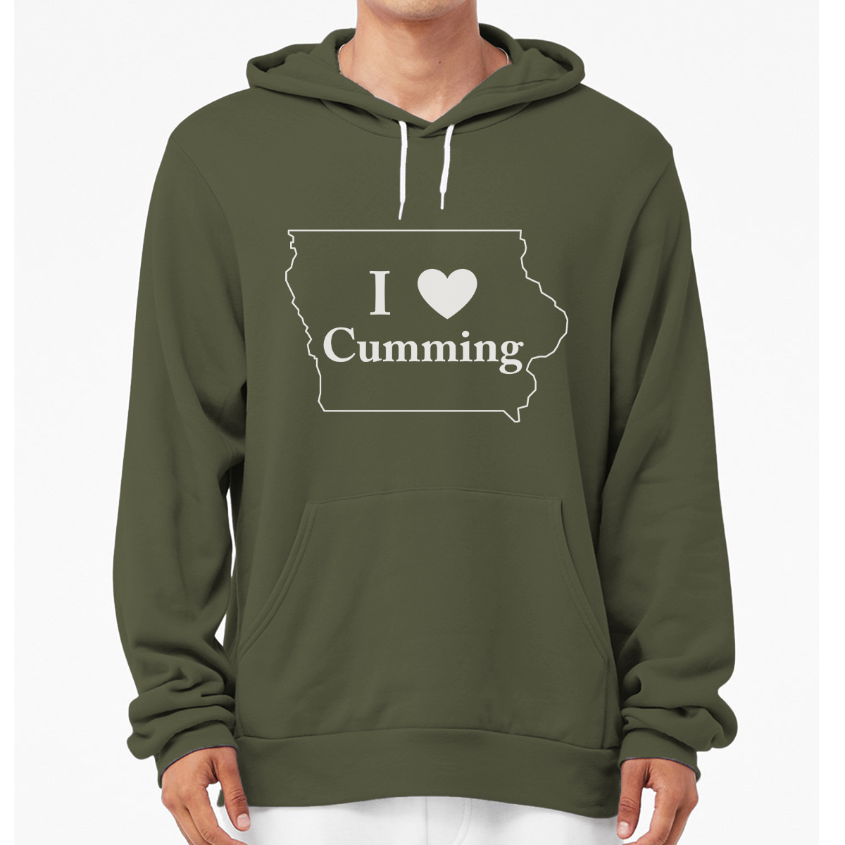 "I Heart Cumming" Unisex Heather Hooded Sweatshirt