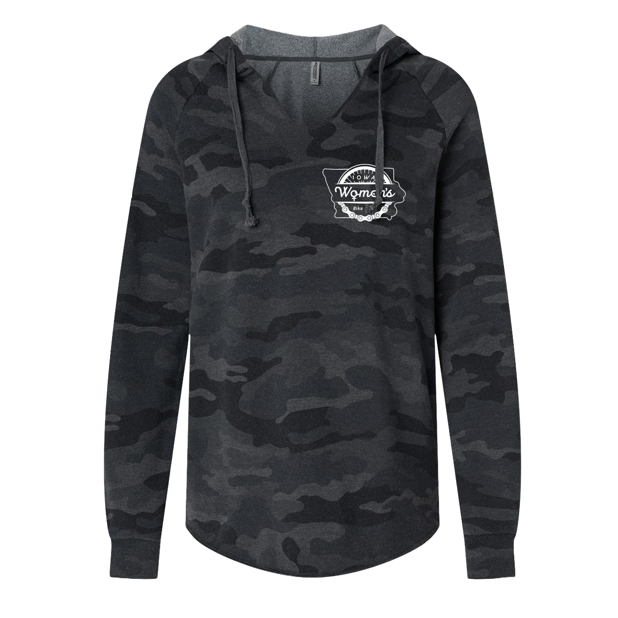 "IOWA WOMENS BIKE CLUB" Independent Trading Co. Women’s Lightweight California Wave Wash Hooded Sweatshirt - PRM2500