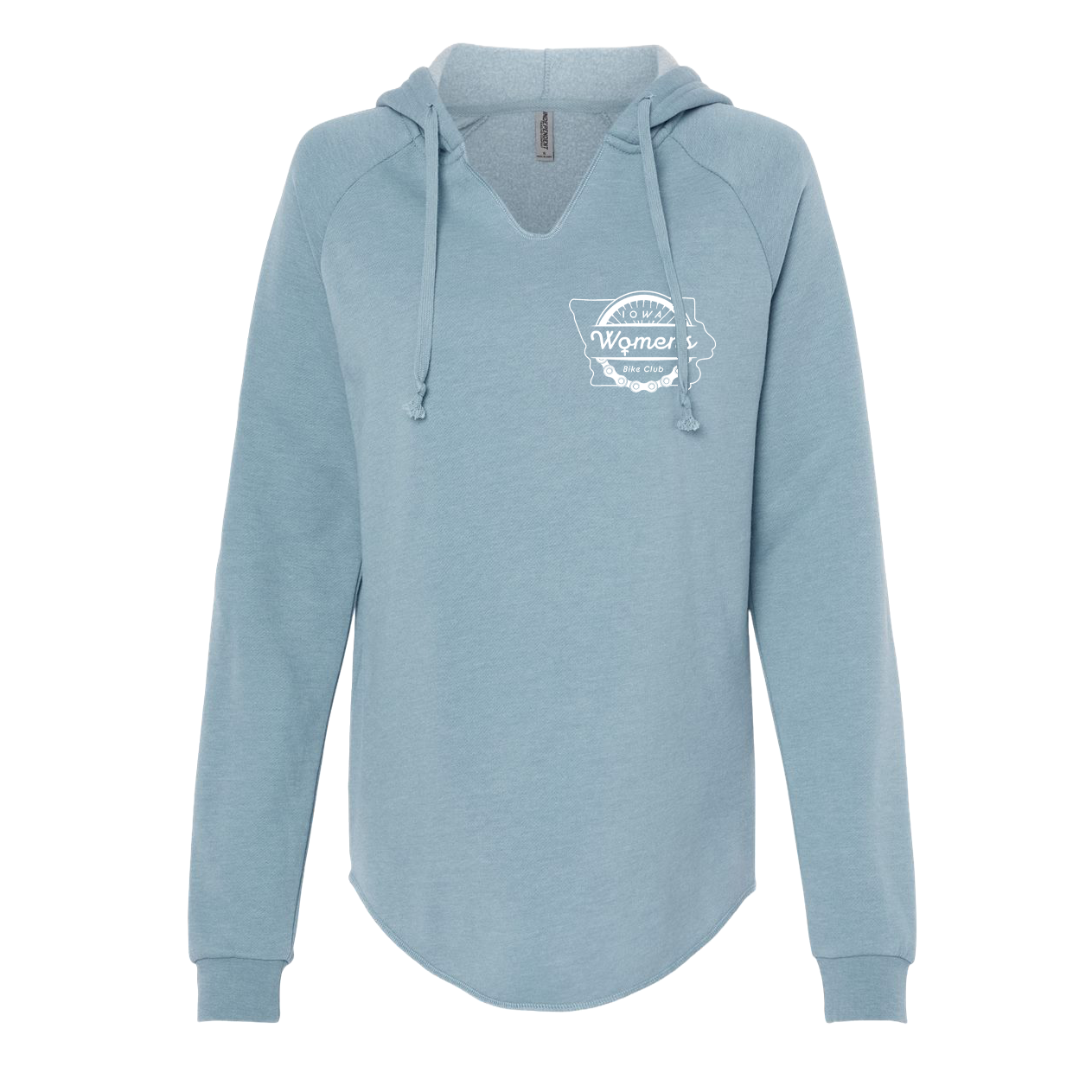 "IOWA WOMENS BIKE CLUB" Independent Trading Co. Women’s Lightweight California Wave Wash Hooded Sweatshirt - PRM2500