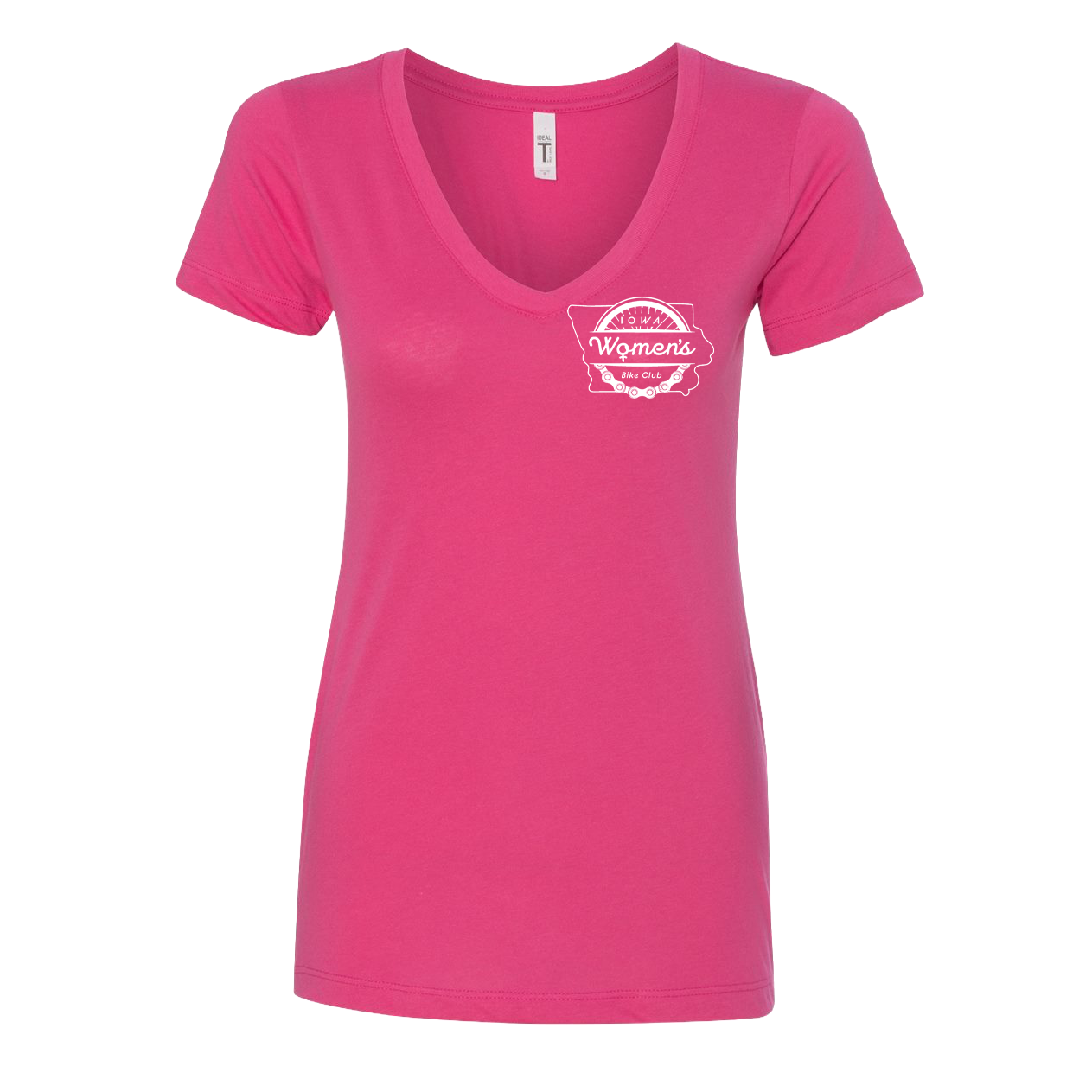 "IOWA WOMENS BIKE CLUB" Next Level Women's Ideal V-Neck T-Shirt - 1540