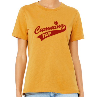 Heather: Mustard with Red print