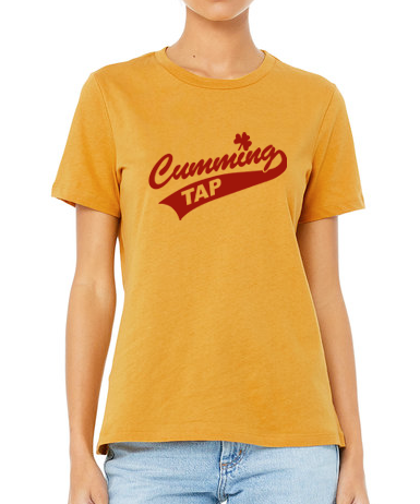 Heather: Mustard with Red print