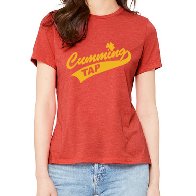 Heather: Red with Gold print
