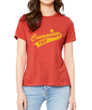 Heather: Red with Gold print