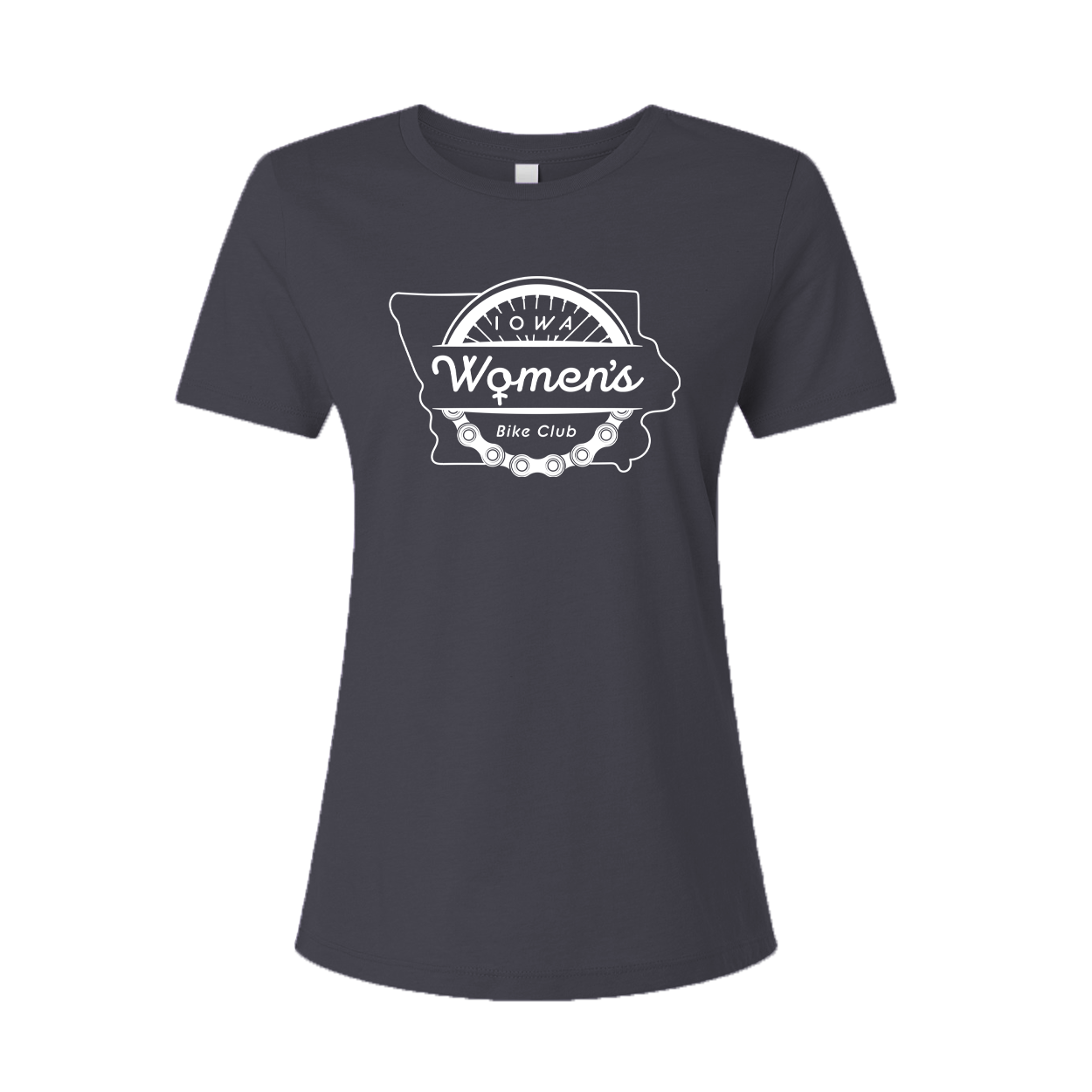 "IOWA WOMEN'S BIKE CLUB" 6400cvc Bella + Canvas Ladies' Relaxed Heather CVC Short-Sleeve T-Shirt