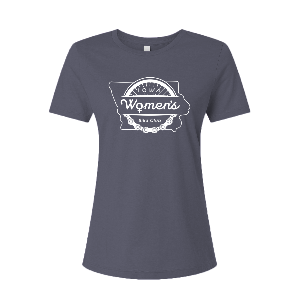 "IOWA WOMEN'S BIKE CLUB" 6400cvc Bella + Canvas Ladies' Relaxed Heather CVC Short-Sleeve T-Shirt