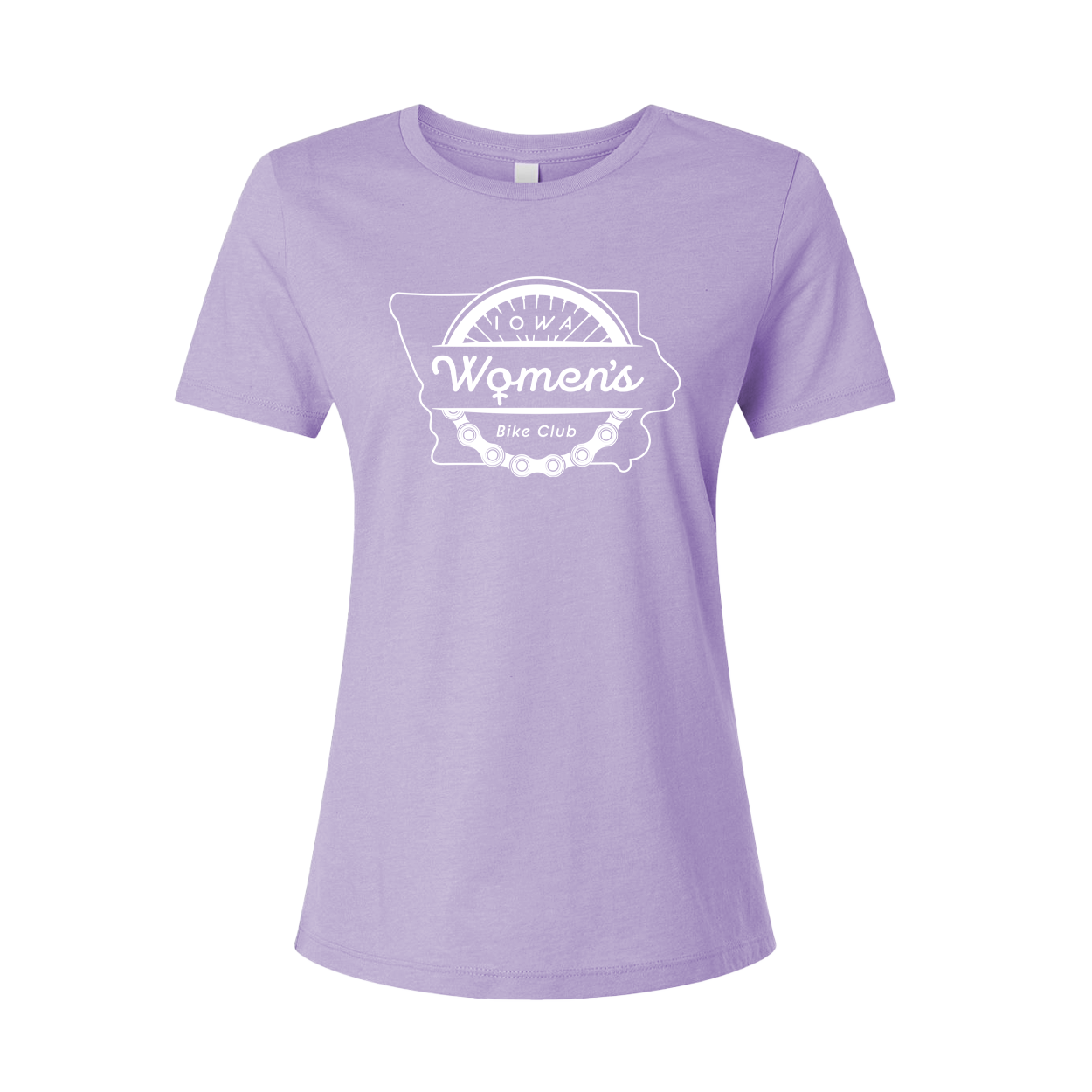 "IOWA WOMEN'S BIKE CLUB" 6400cvc Bella + Canvas Ladies' Relaxed Heather CVC Short-Sleeve T-Shirt