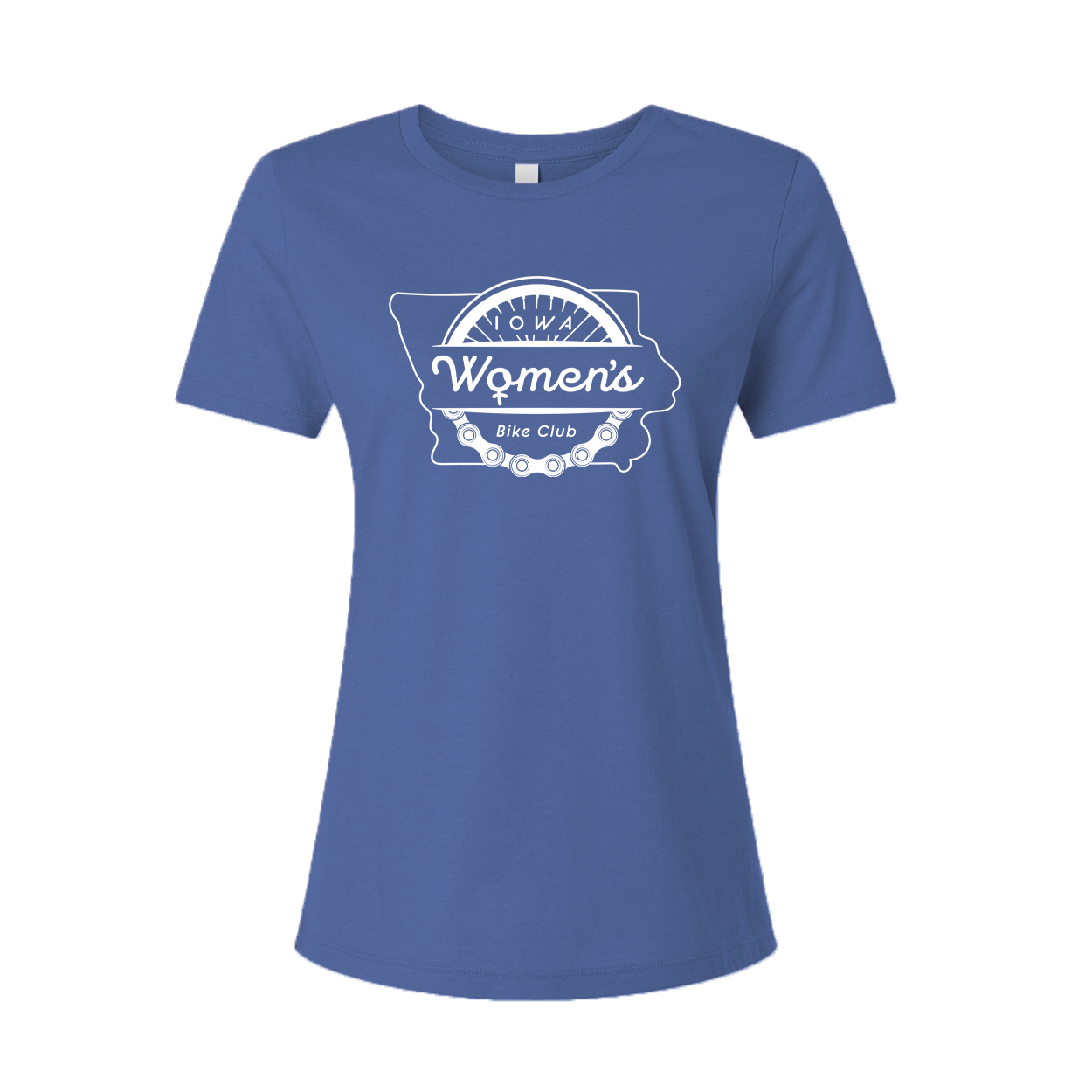 "IOWA WOMEN'S BIKE CLUB" 6400cvc Bella + Canvas Ladies' Relaxed Heather CVC Short-Sleeve T-Shirt