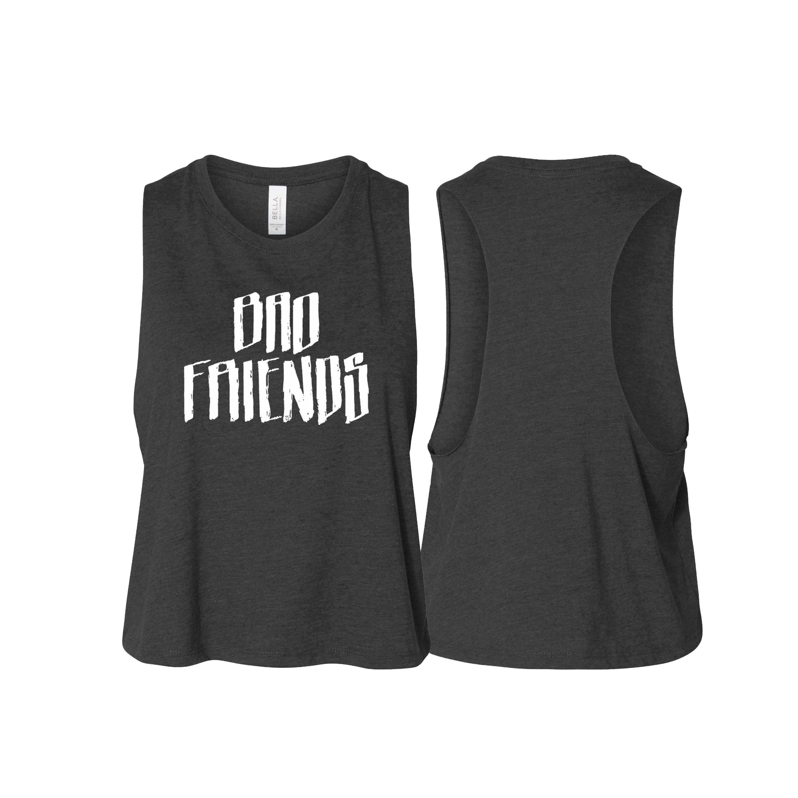 BAD FRIENDS "BRANDED LOGO" Bella + Canvas Women's Racerback Crop Tank - 6682
