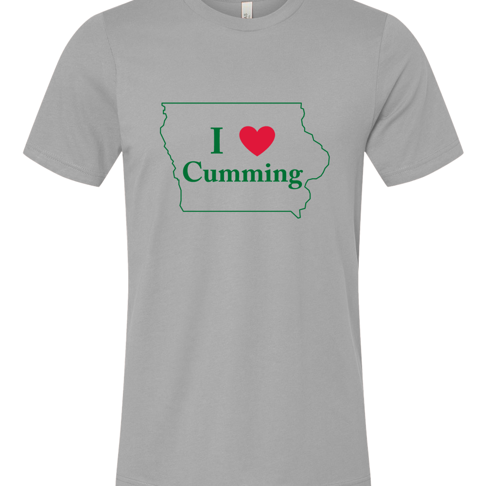 I "Heart" Cumming Iowa / 2 Color Logo - Unisex Short Sleeve T-Shirt
