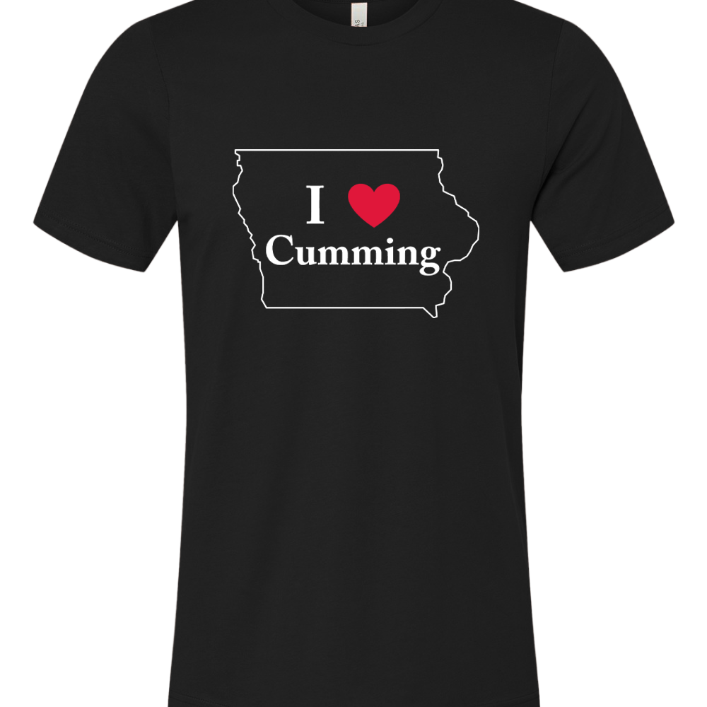I "Heart" Cumming Iowa / 2 Color Logo - Unisex Short Sleeve T-Shirt