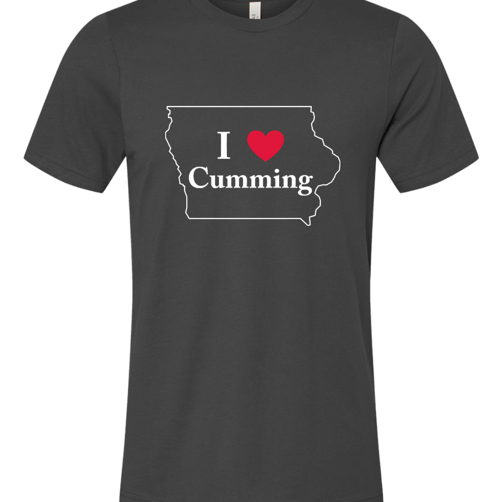 I "Heart" Cumming Iowa / 2 Color Logo - Unisex Short Sleeve T-Shirt