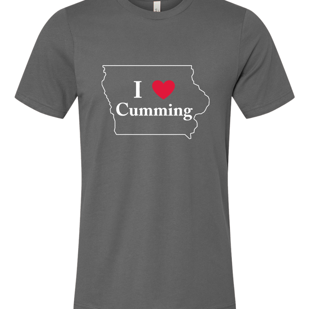 I "Heart" Cumming Iowa / 2 Color Logo - Unisex Short Sleeve T-Shirt