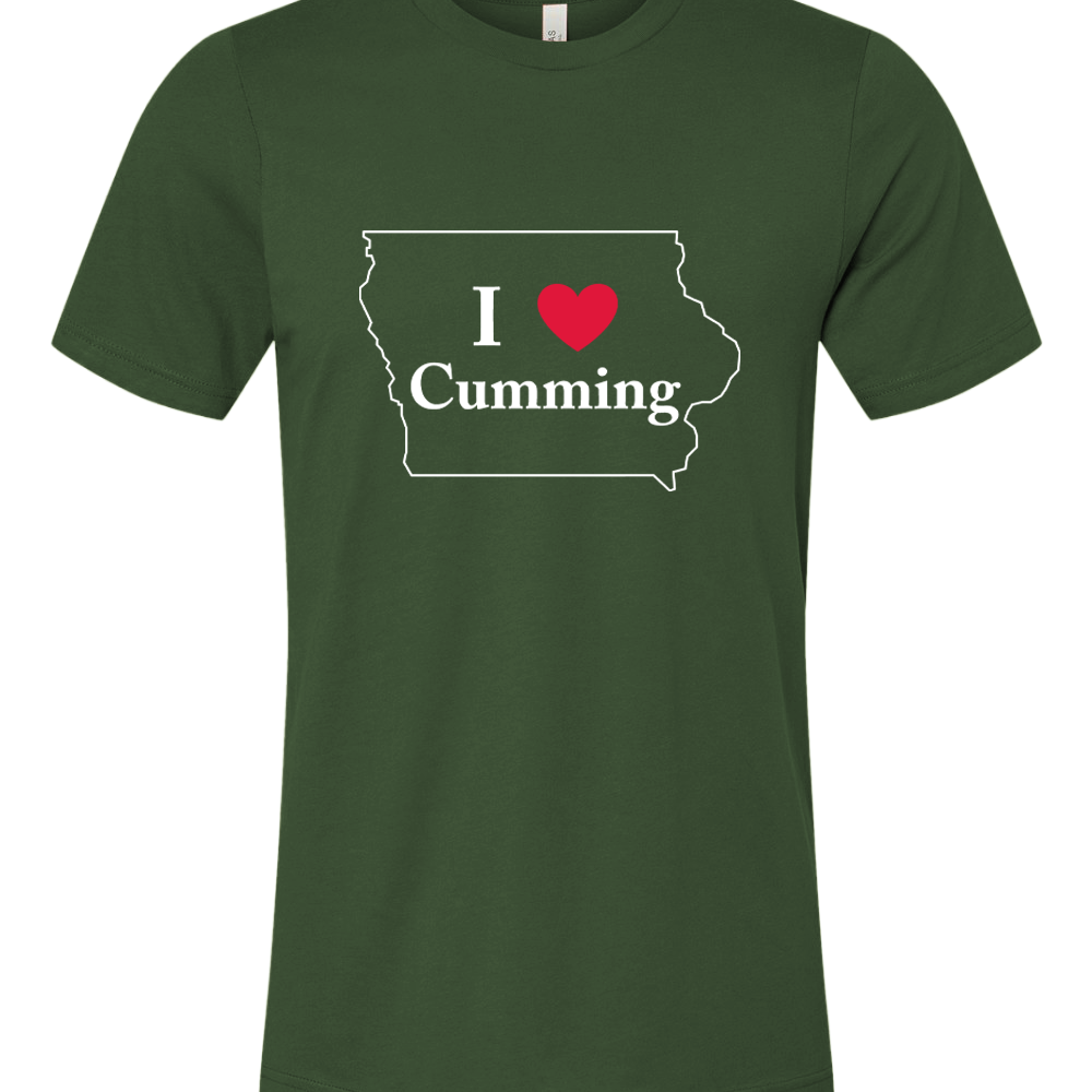 I "Heart" Cumming Iowa / 2 Color Logo - Unisex Short Sleeve T-Shirt