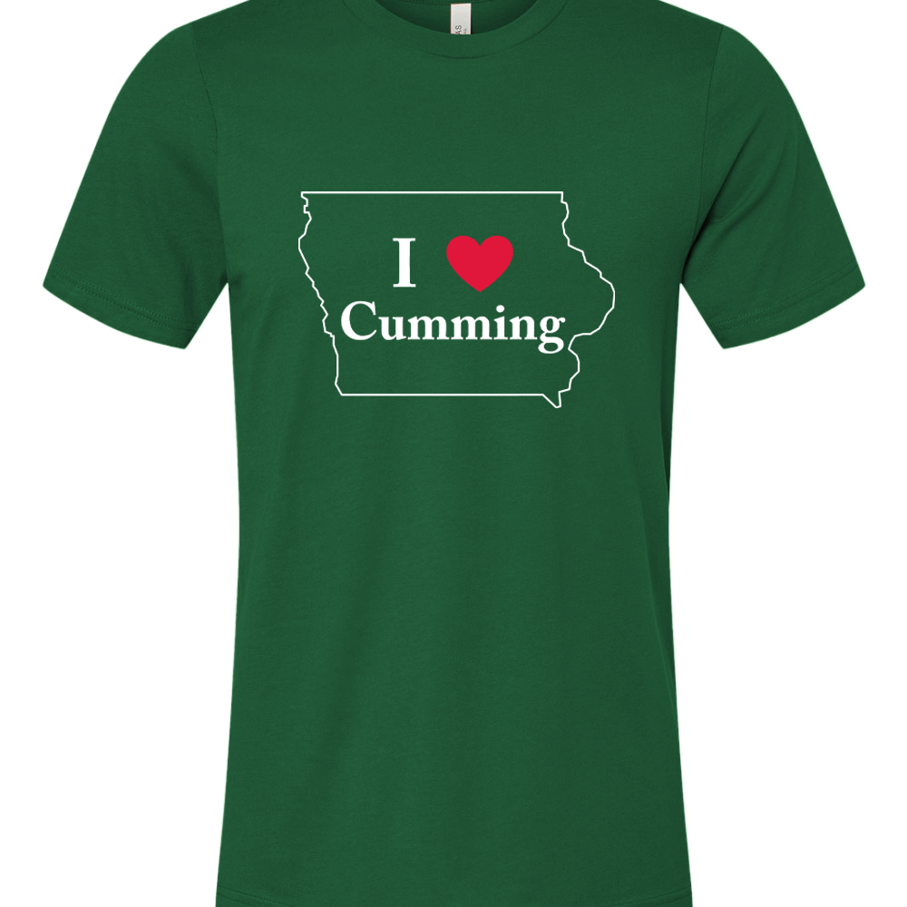 I "Heart" Cumming Iowa / 2 Color Logo - Unisex Short Sleeve T-Shirt