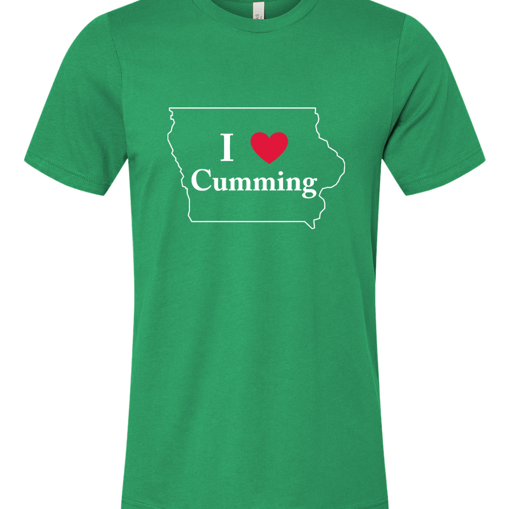I "Heart" Cumming Iowa / 2 Color Logo - Unisex Short Sleeve T-Shirt