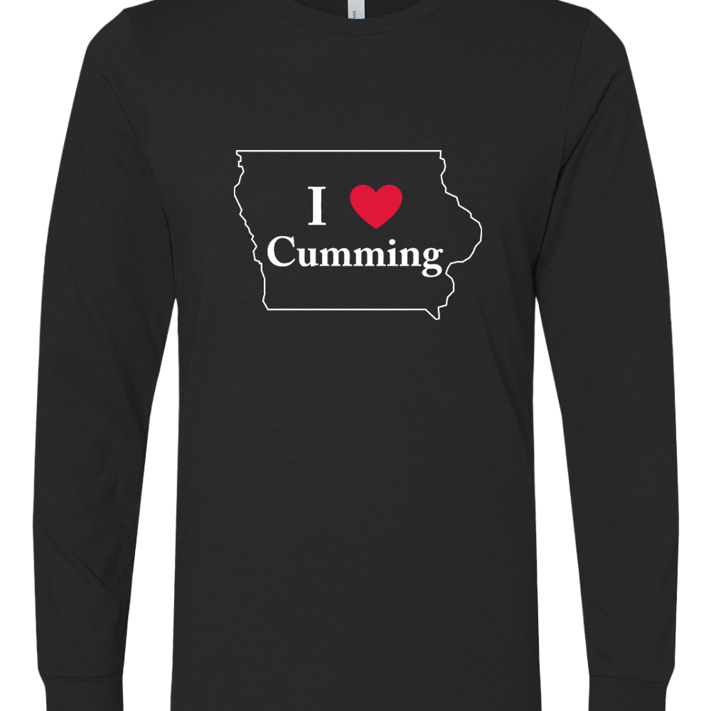 "I Heart Cumming" 2 Color Logo - Unisex Heather Long Sleeve T-Shirts