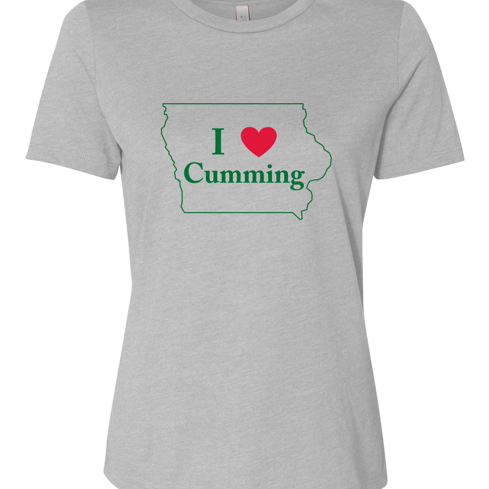I "Heart" Cumming / 2 Color Logo - Ladies' Relaxed Heather Short-Sleeve T-Shirt