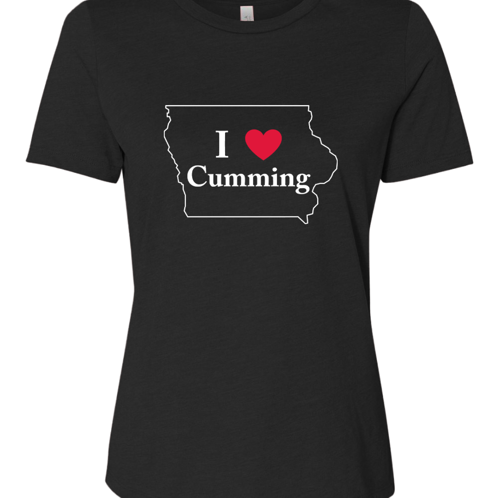 I "Heart" Cumming / 2 Color Logo - Ladies' Relaxed Heather Short-Sleeve T-Shirt