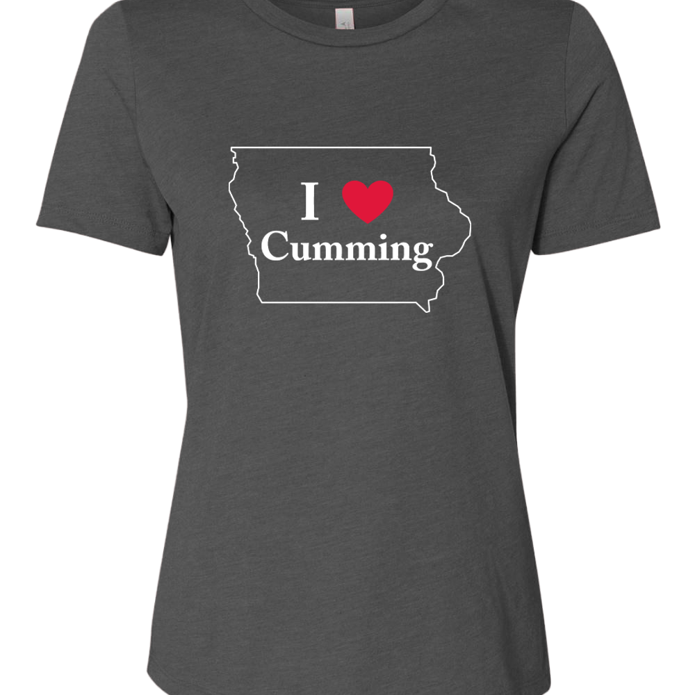 I "Heart" Cumming / 2 Color Logo - Ladies' Relaxed Heather Short-Sleeve T-Shirt