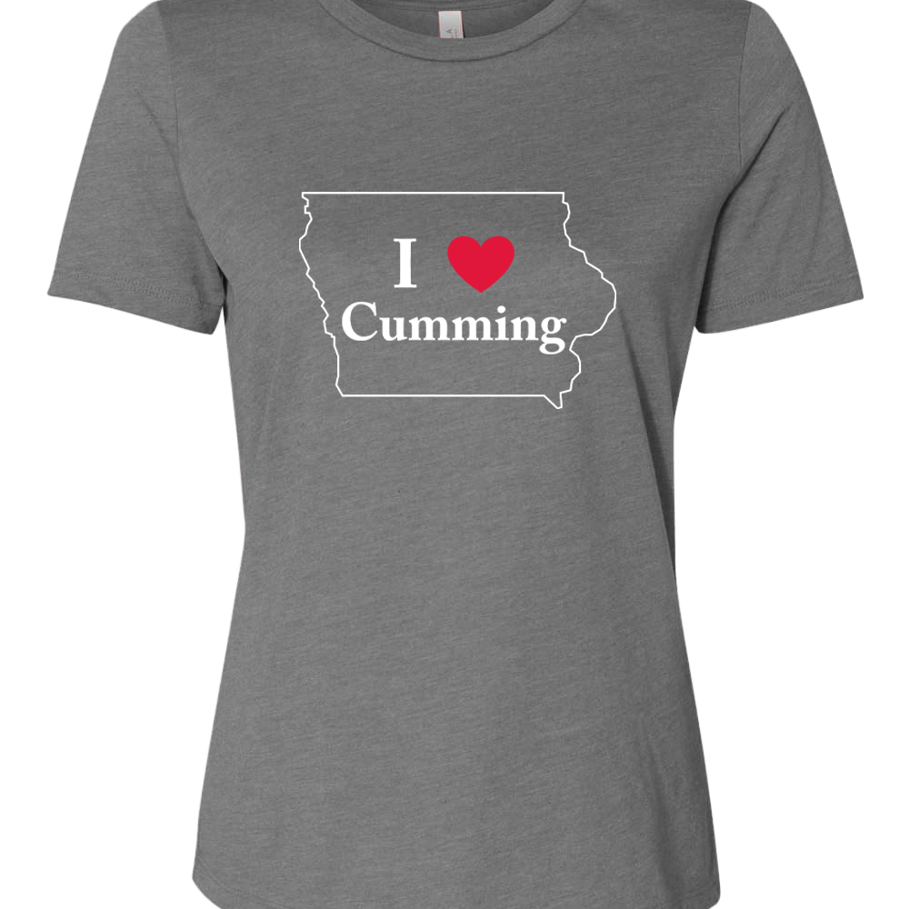 I "Heart" Cumming / 2 Color Logo - Ladies' Relaxed Heather Short-Sleeve T-Shirt