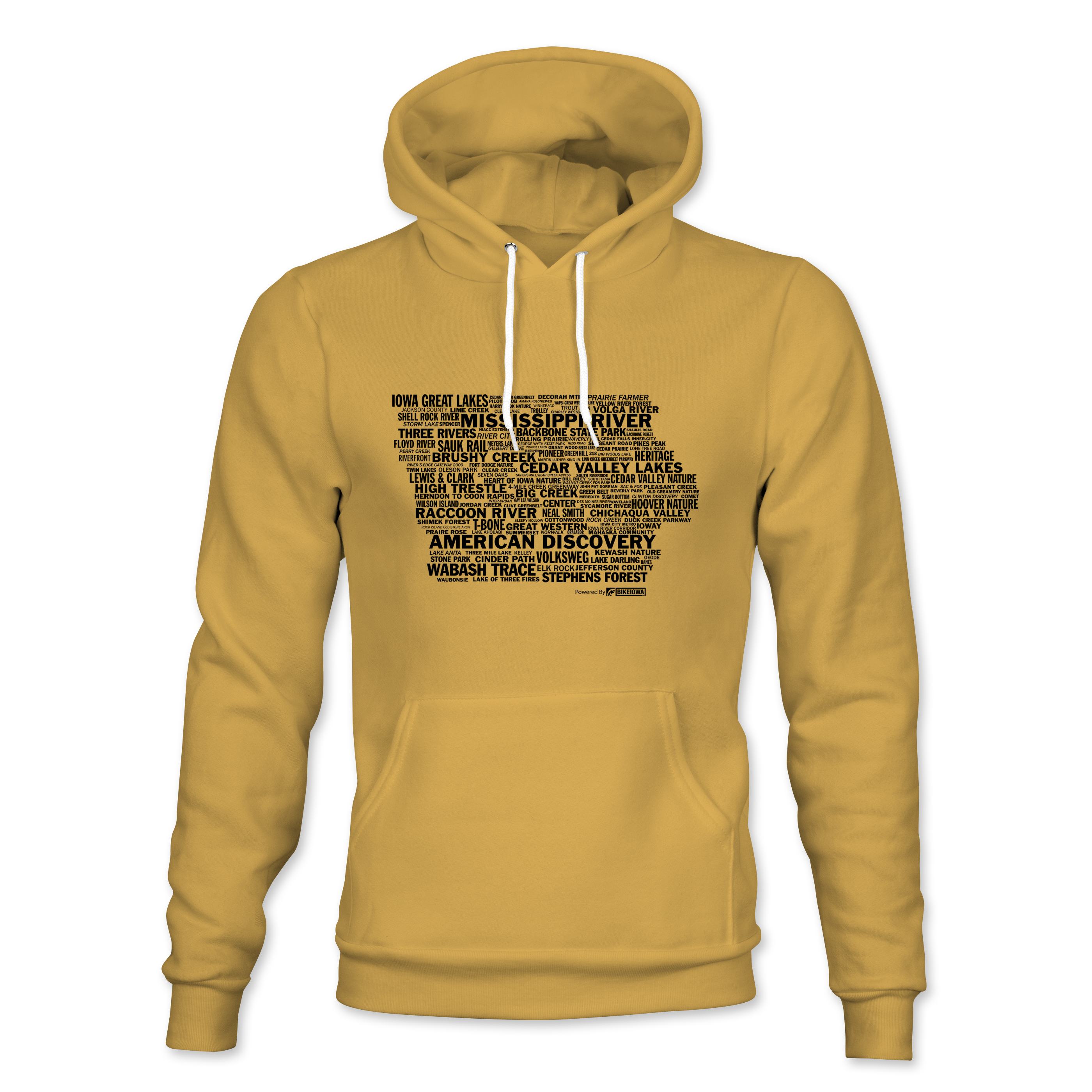 BIKEIOWA "IOWA TRAIL NAMES" UNISEX HOODY