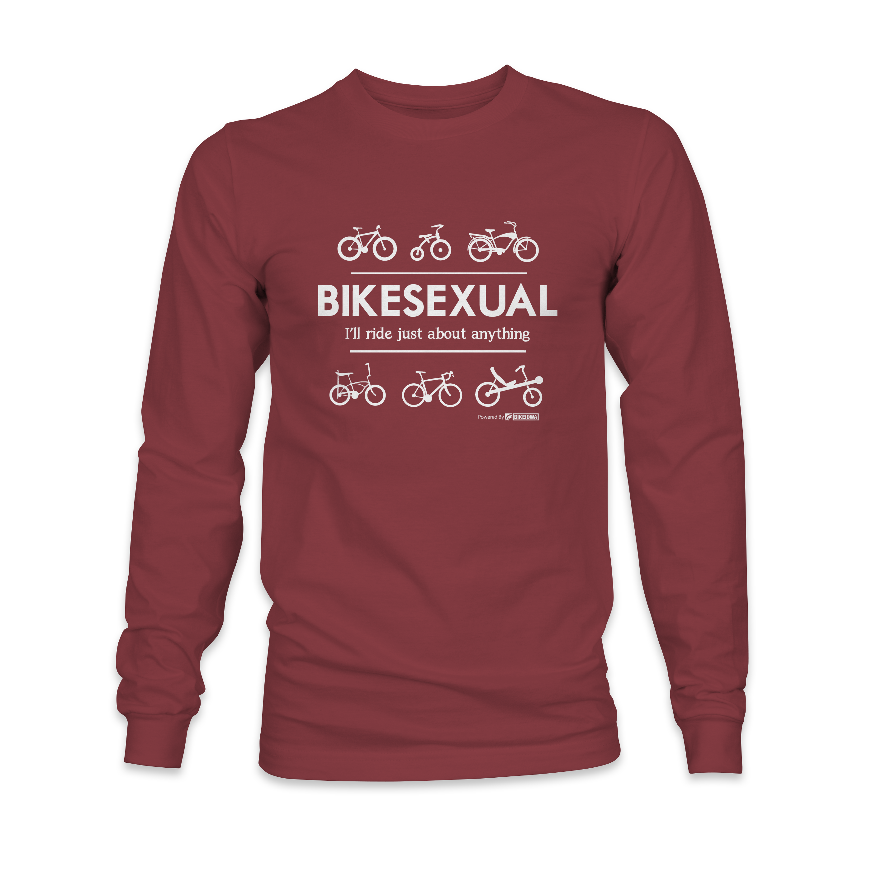 BIKEIOWA "BIKESEXUAL" UNISEX LONGSLEEVE T-SHIRT