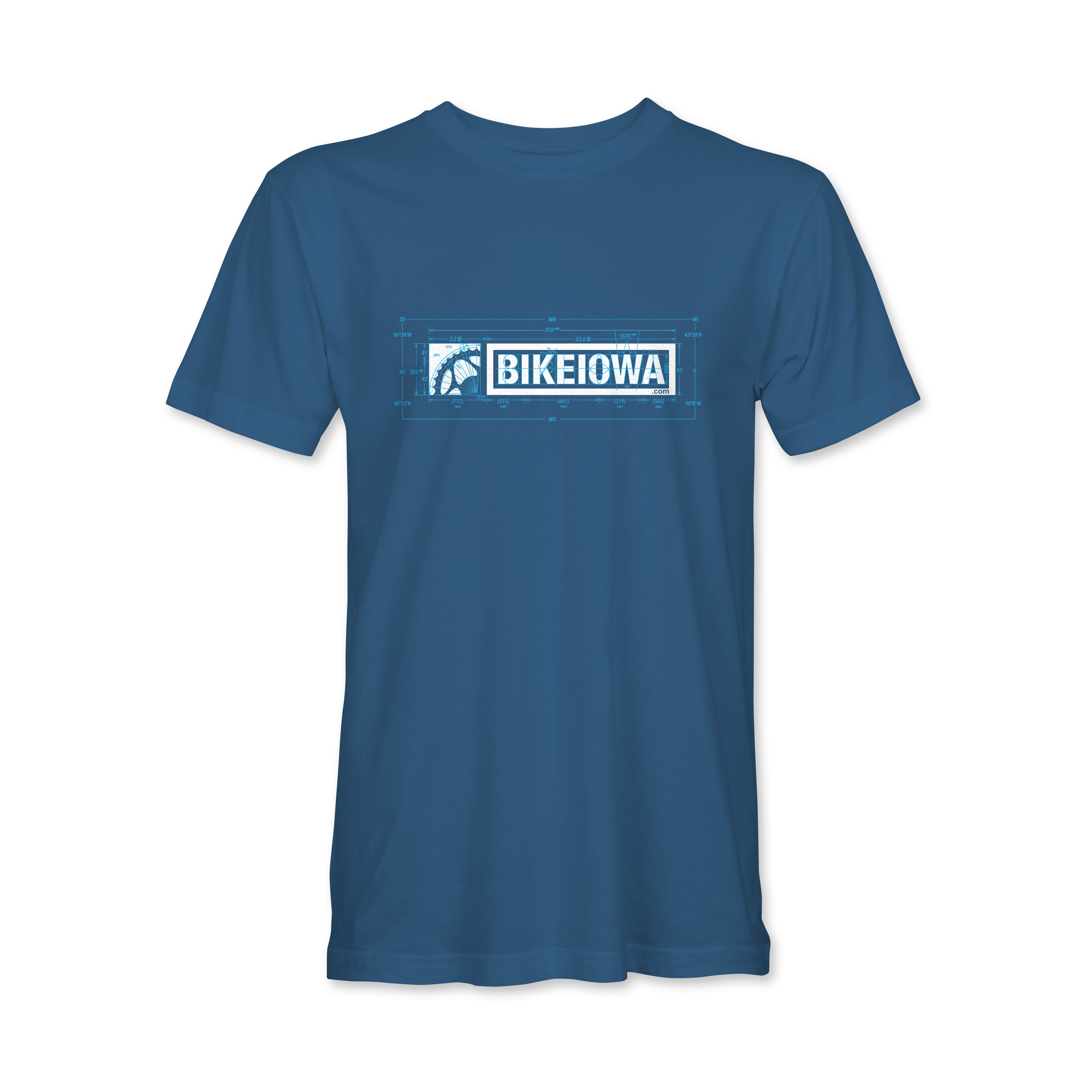 BIKEIOWA "BLUEPRINT" T-SHIRT