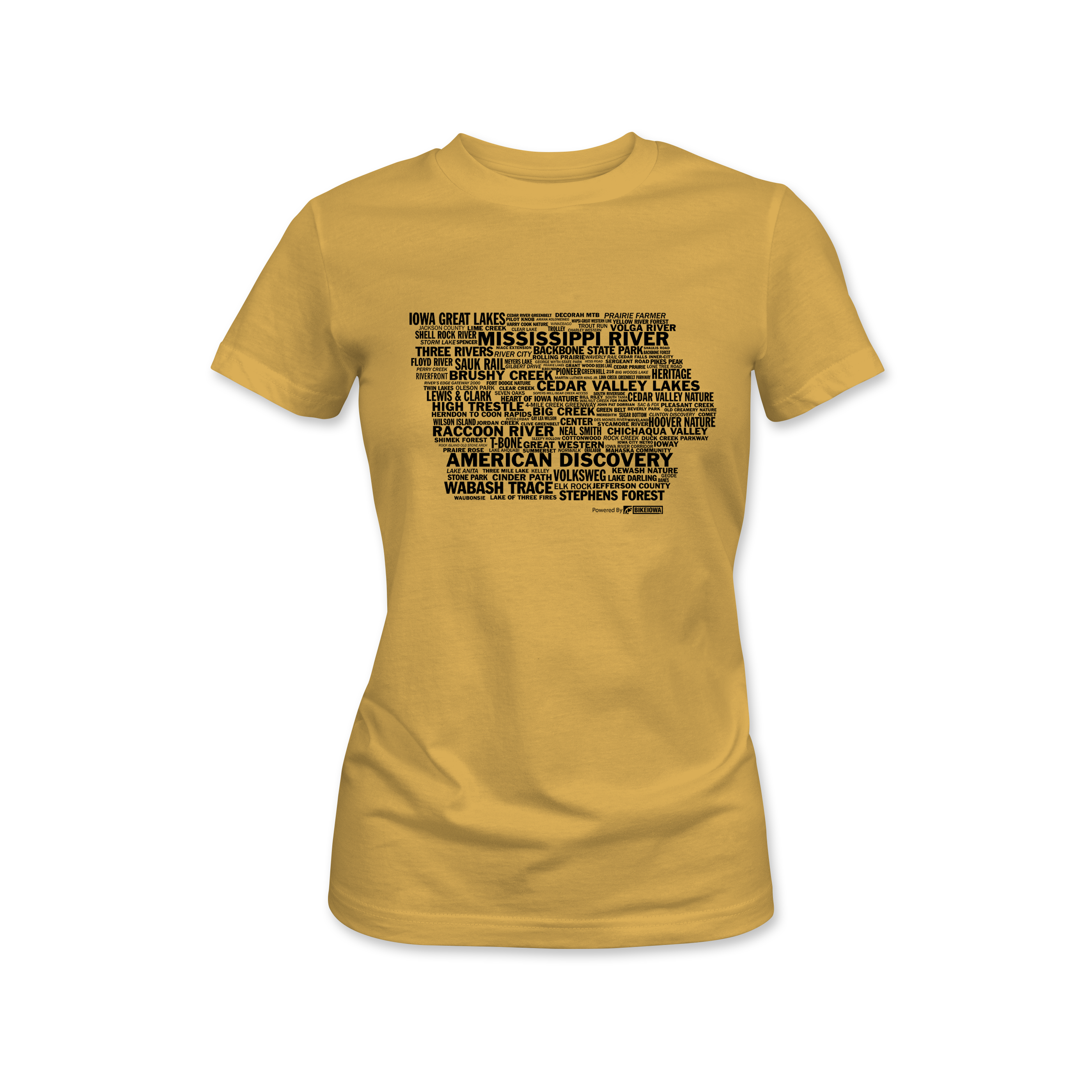 BIKEIOWA "IOWA TRAIL NAMES" LADIES T-SHIRT