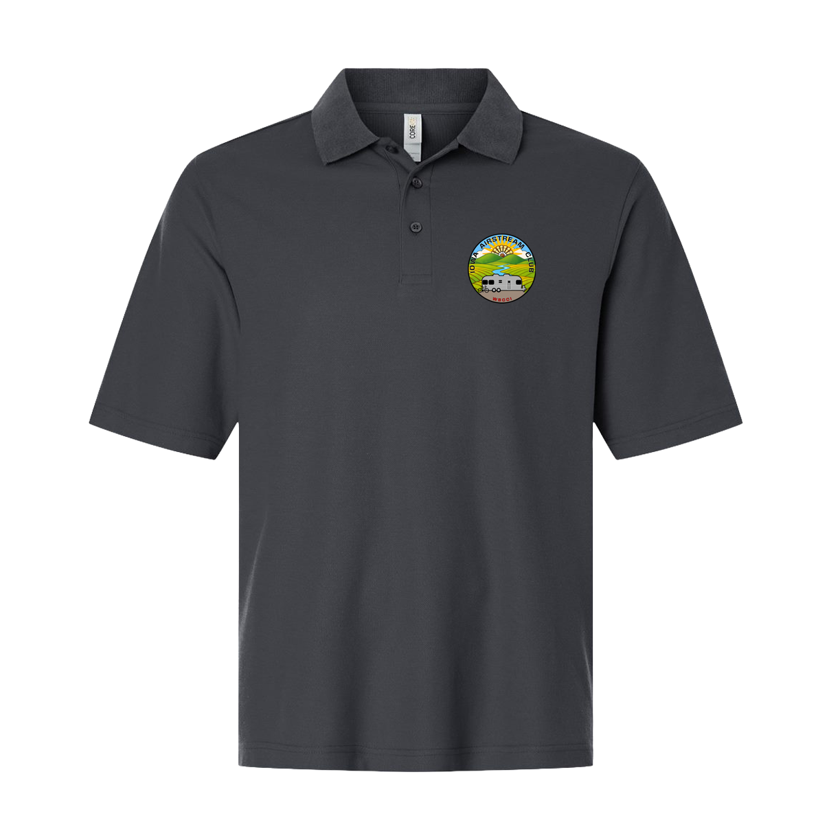 "IOWA AIRSTREAM CLUB" Core365 Core365 Men's Resolve CVC Performance Pique Polo - CE106