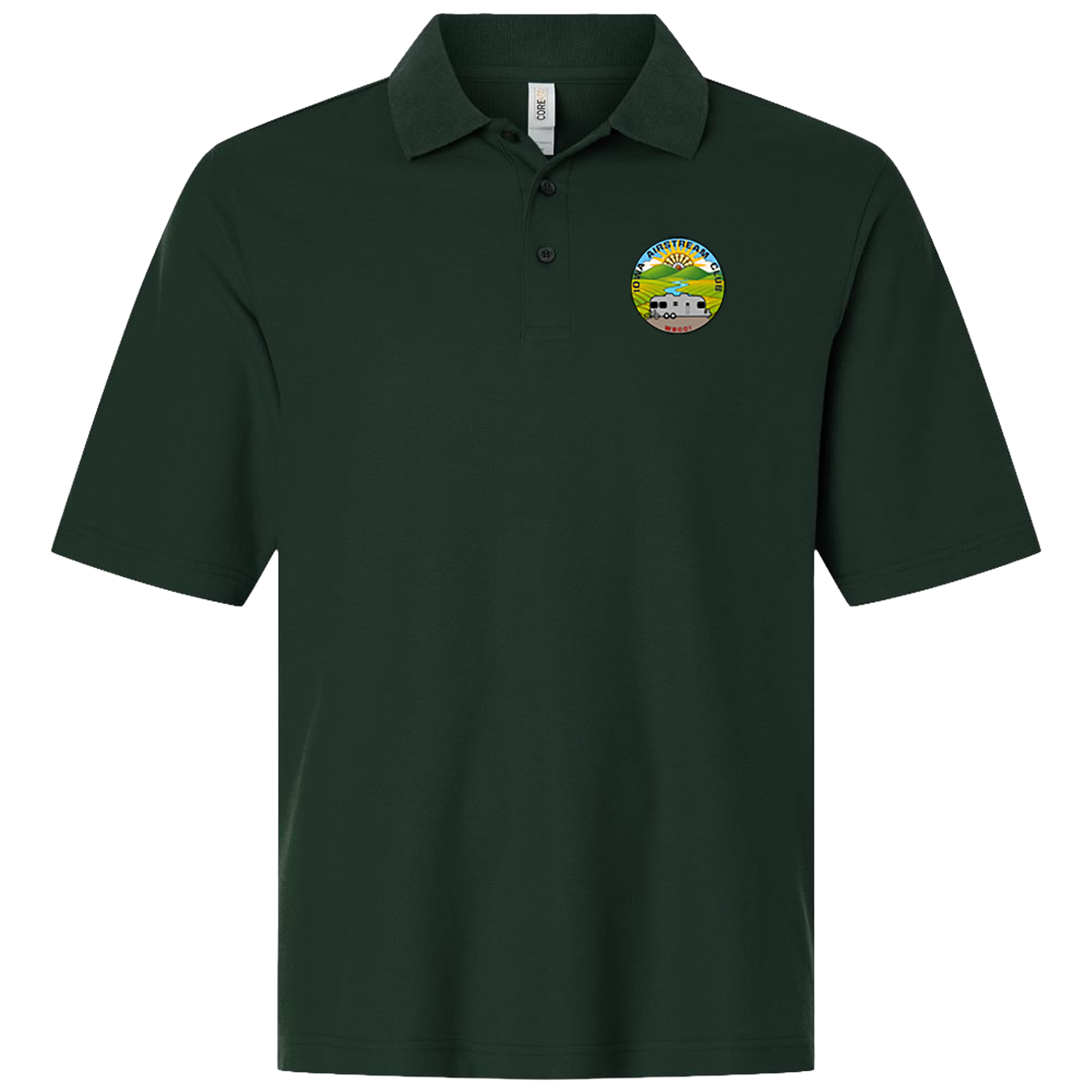 "IOWA AIRSTREAM CLUB" Core365 Core365 Men's Resolve CVC Performance Pique Polo - CE106