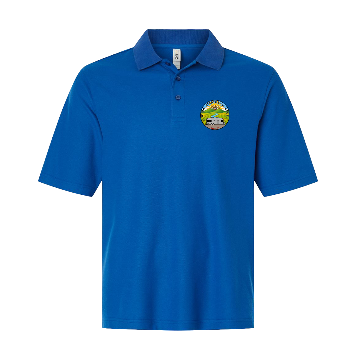 "IOWA AIRSTREAM CLUB" Core365 Core365 Men's Resolve CVC Performance Pique Polo - CE106