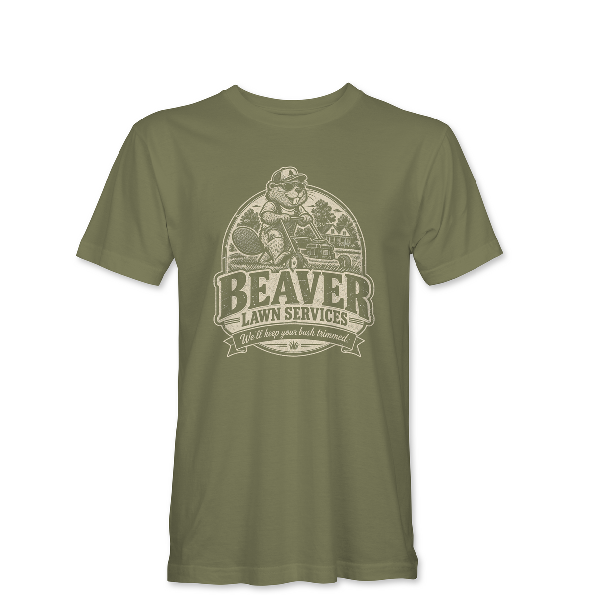 "BEAVER LAWN SERVICES" Unisex Heather Softstyle T-Shirt