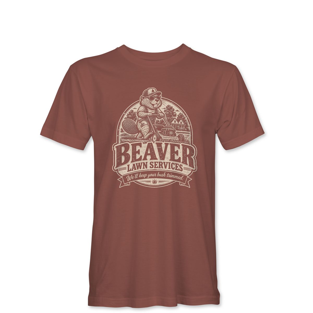 "BEAVER LAWN SERVICES" Unisex Heather Softstyle T-Shirt