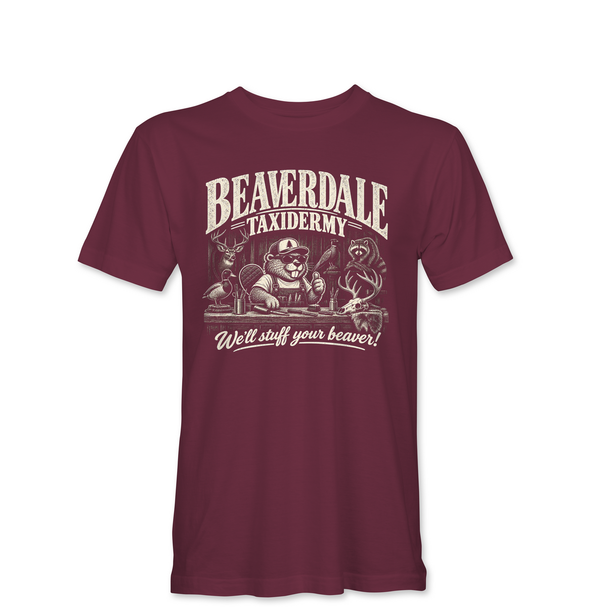 "BEAVERDALE TAXIDERMY" Unisex Heather Softstyle T-Shirt