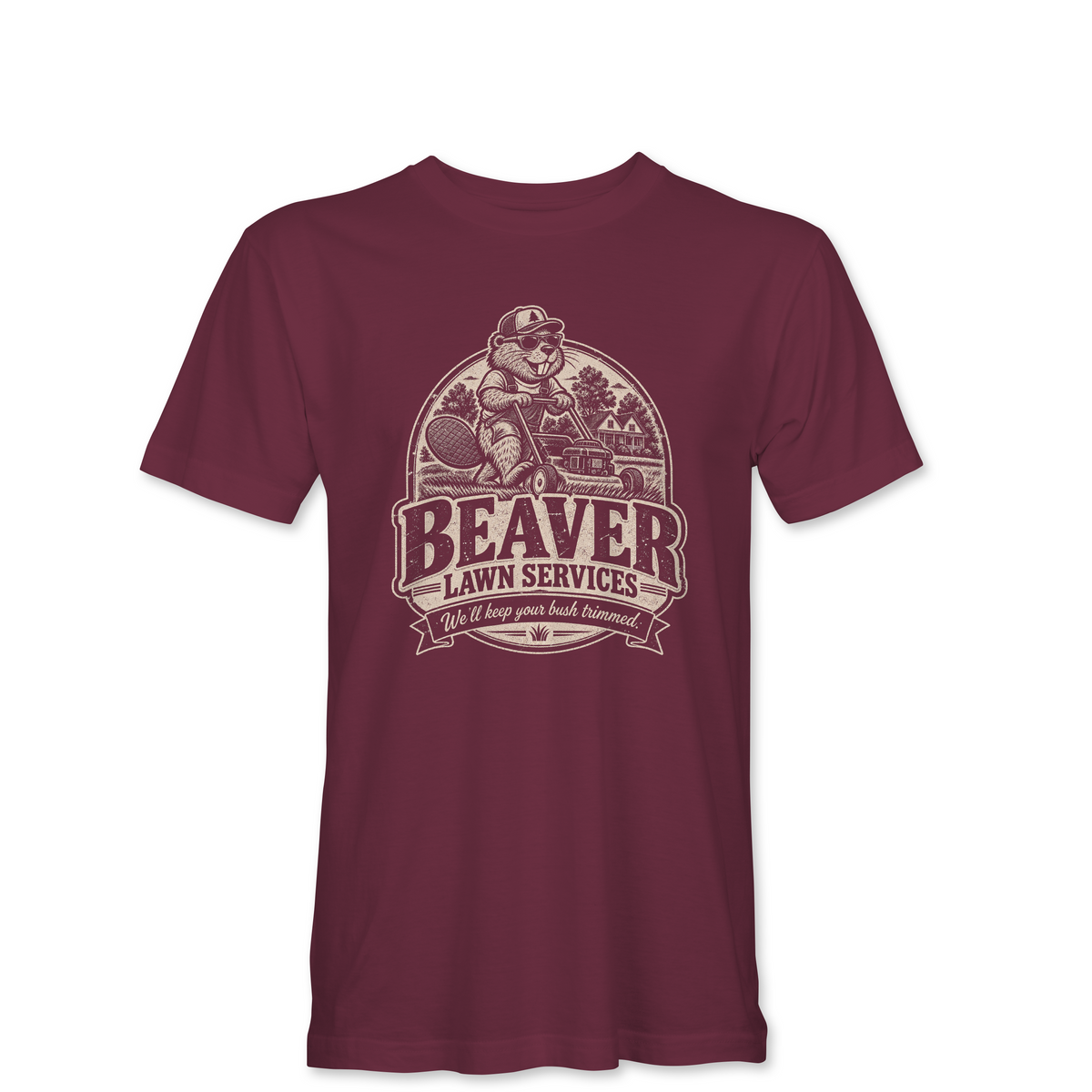 "BEAVER LAWN SERVICES" Unisex Heather Softstyle T-Shirt