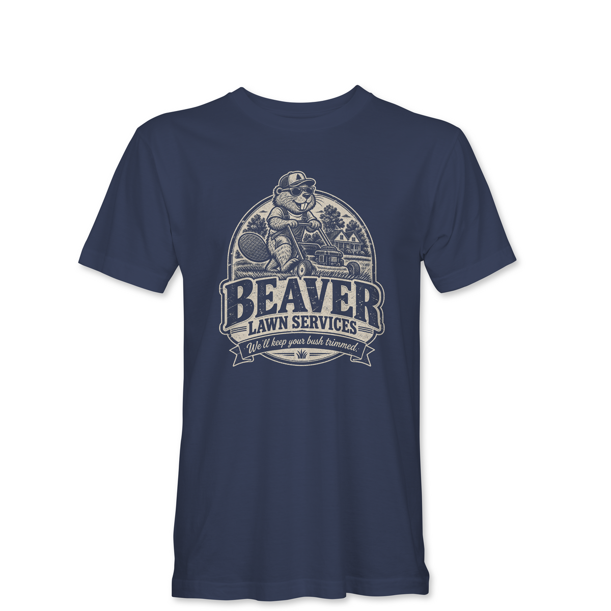 "BEAVER LAWN SERVICES" Unisex Heather Softstyle T-Shirt
