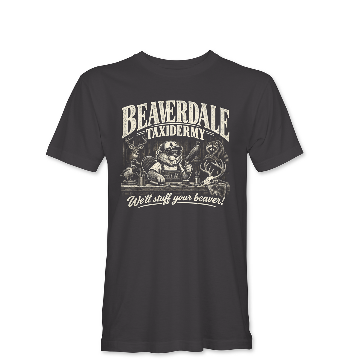 "BEAVERDALE TAXIDERMY" Unisex Heather Softstyle T-Shirt