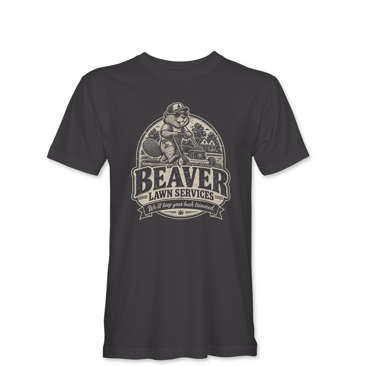 "BEAVER LAWN SERVICES" Unisex Heather Softstyle T-Shirt