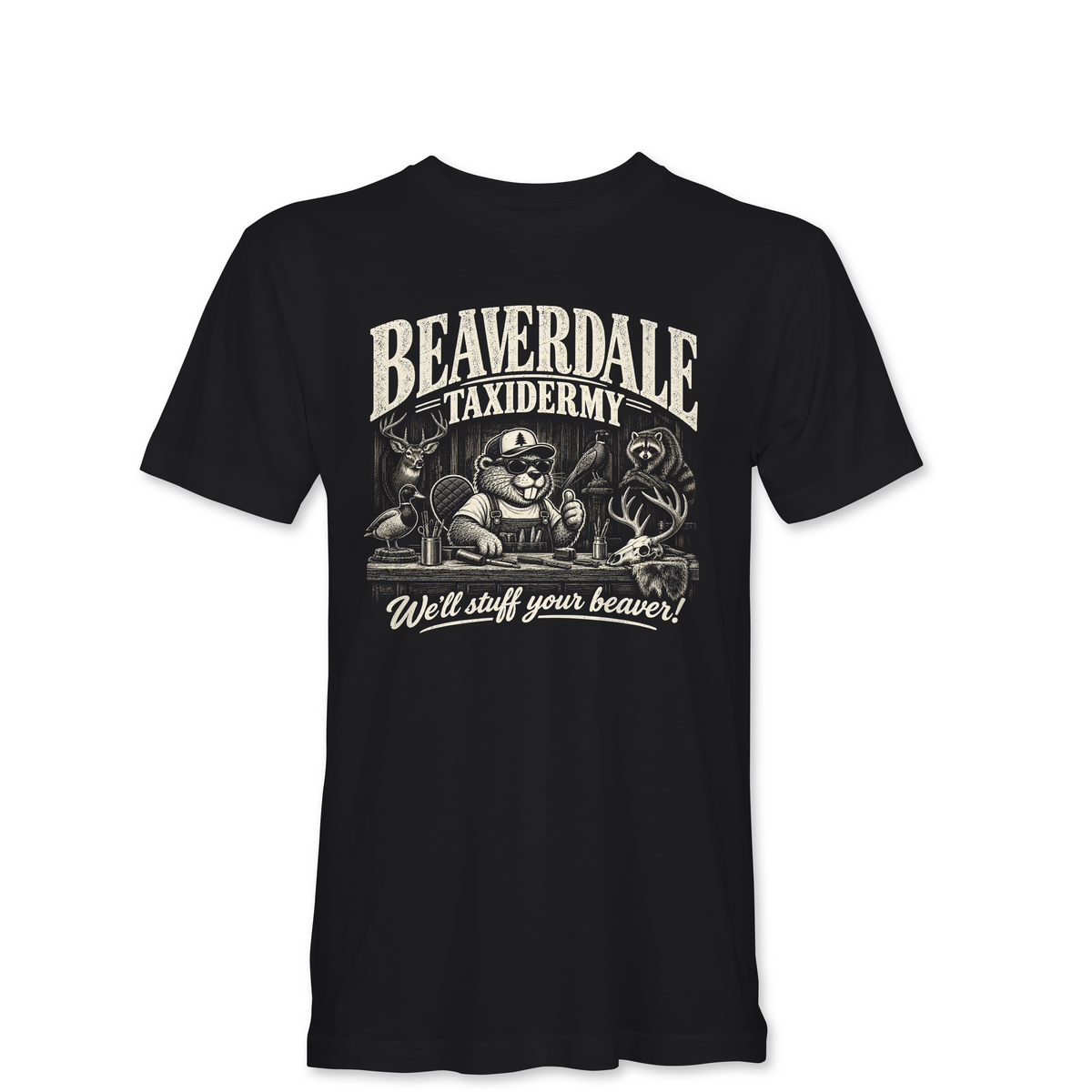 "BEAVERDALE TAXIDERMY" Unisex Heather Softstyle T-Shirt