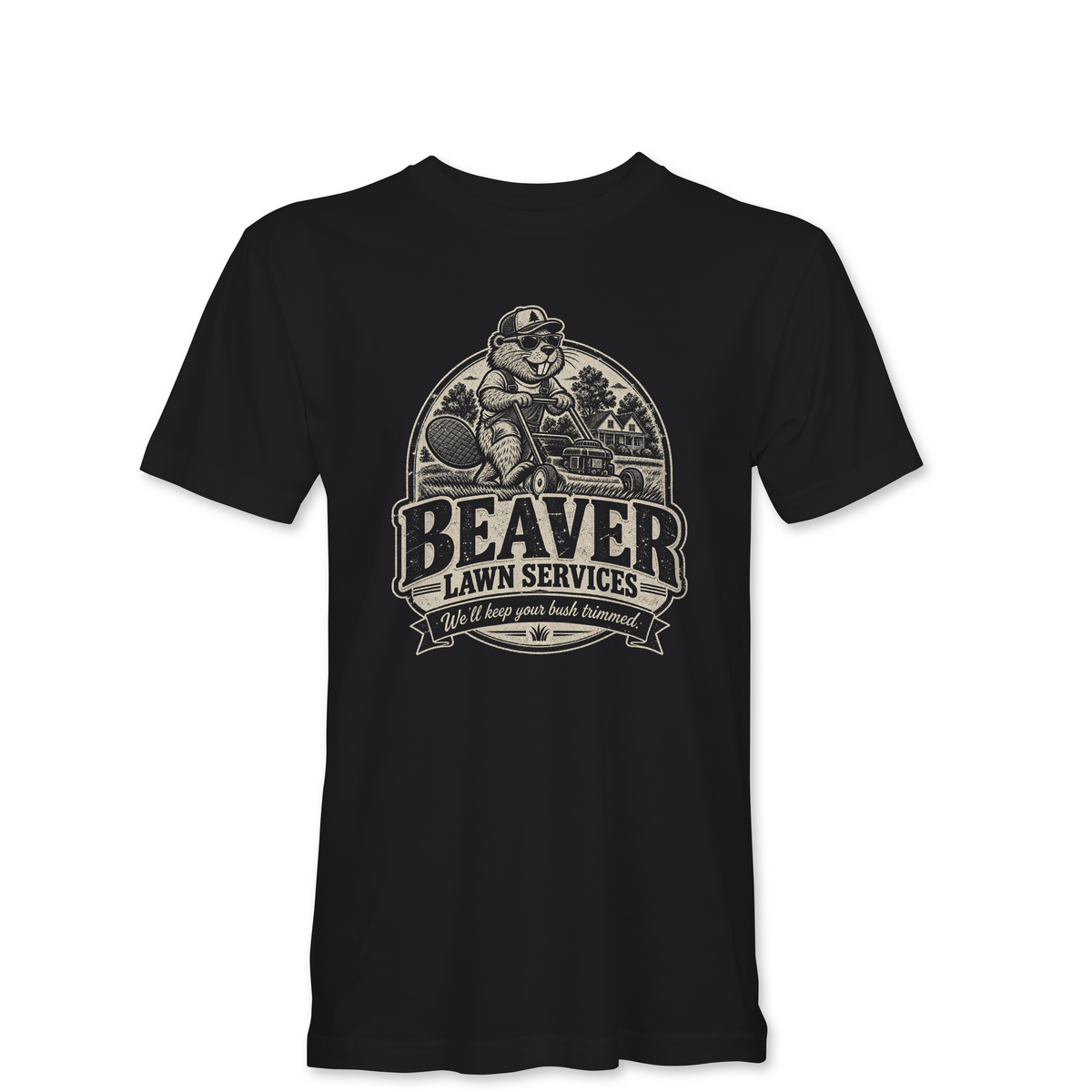 "BEAVER LAWN SERVICES" Unisex Heather Softstyle T-Shirt
