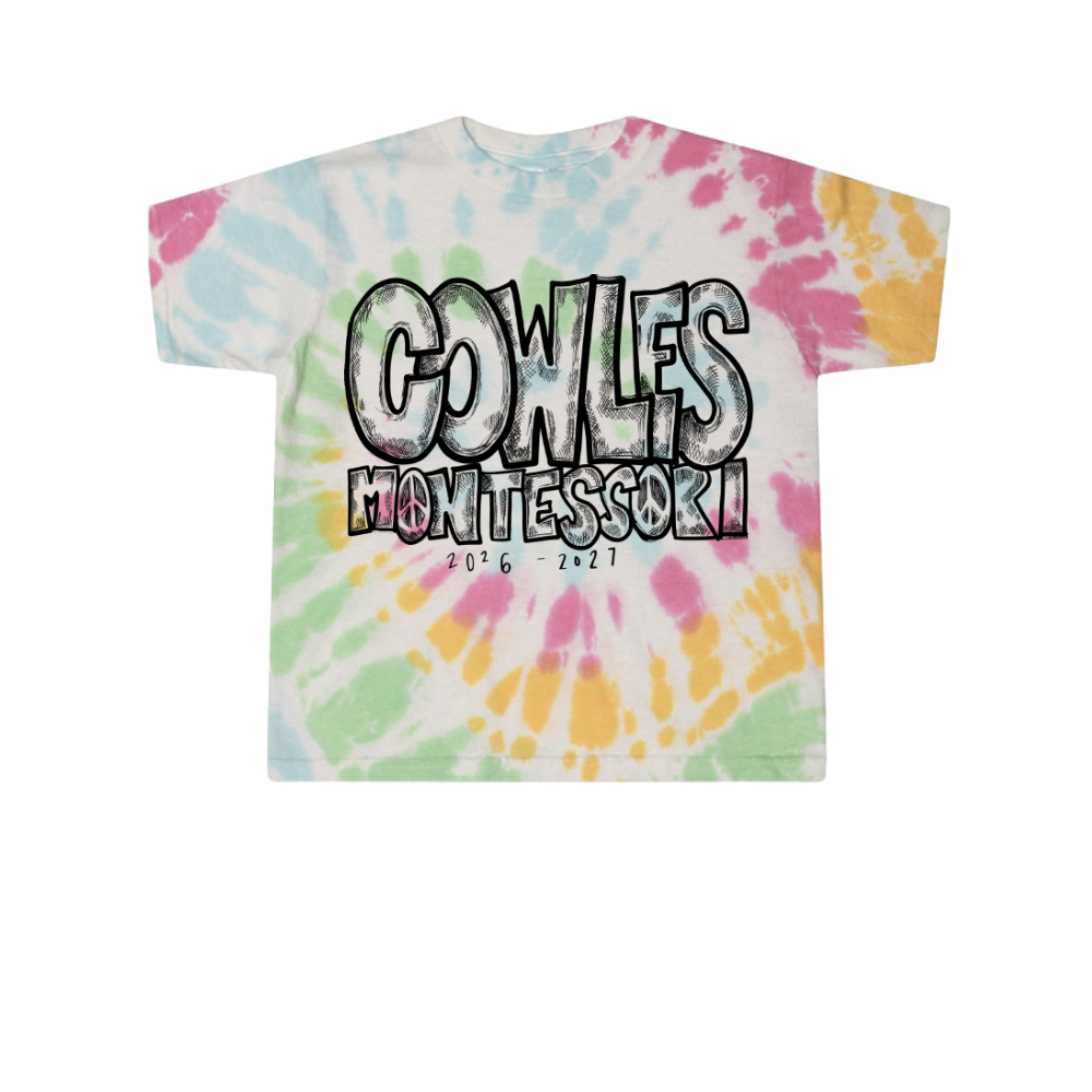 "COWLES MONTESSORI / PEACE-CROSSHATCH-TIE DIE" Colortone Toddler Tie-Dyed T-Shirt - 1160