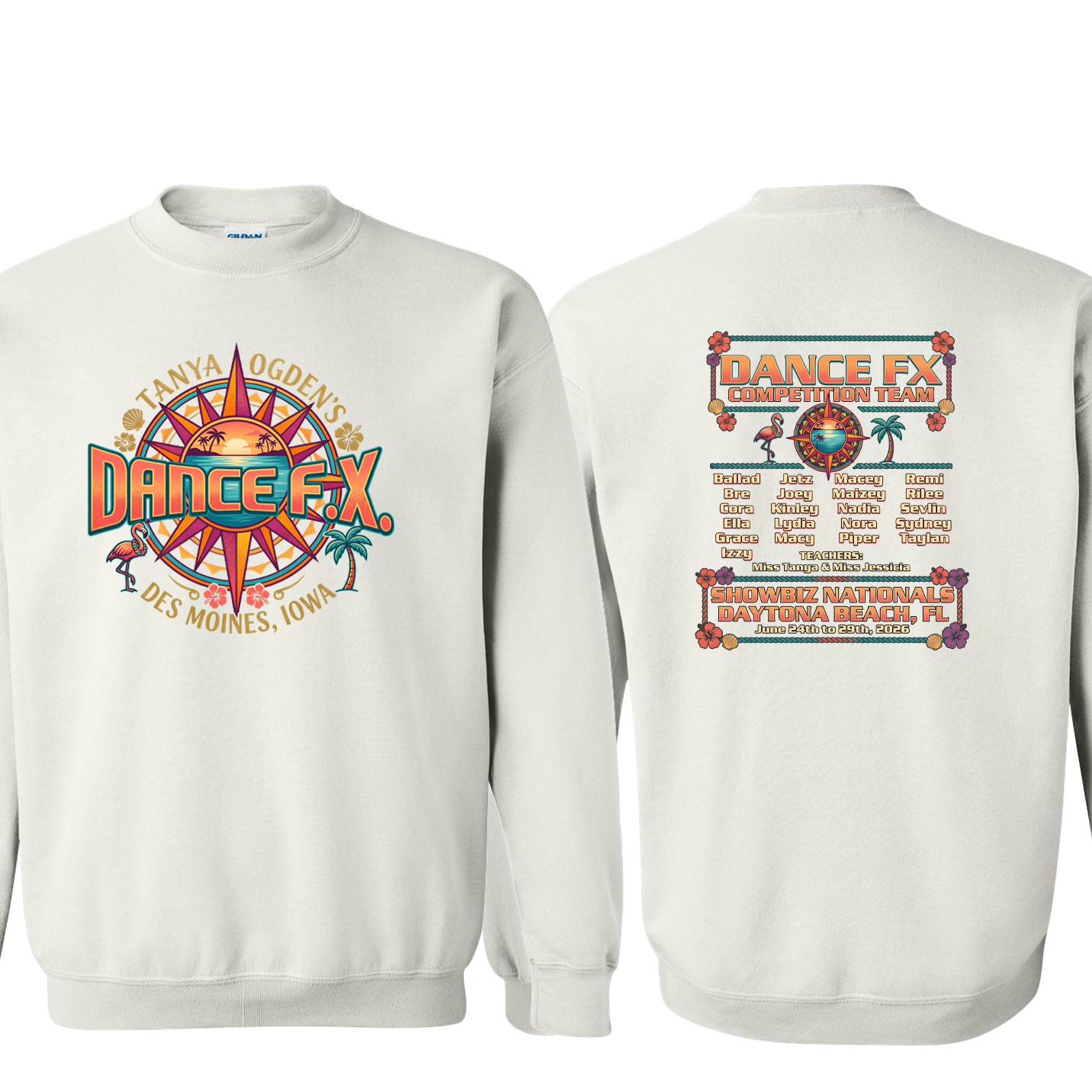 TANYA OGDEN "DANCE FX COMPETITION TEAM NATIONALS 2026" Gildan Youth & Adult Unisex Heavy Blend™ Crewneck Sweatshirt - 18000